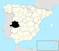 mapa de campamentos en Cáceres